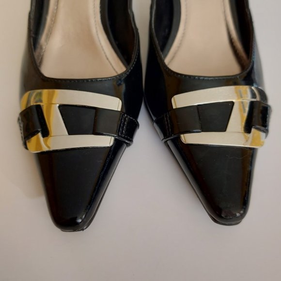 Black Patent Heels With Silver Buckle - Picture 11 of 13